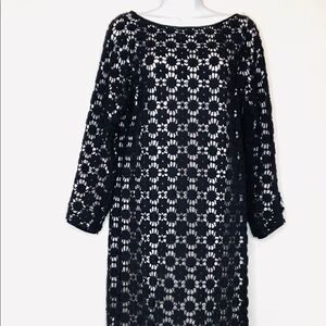 ANN HOBBS for Cattiva Black Crochet Dress, Vintage